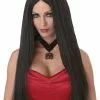 Long Flowing Costume Wig - Black -Wigs Shop 70042 full 1