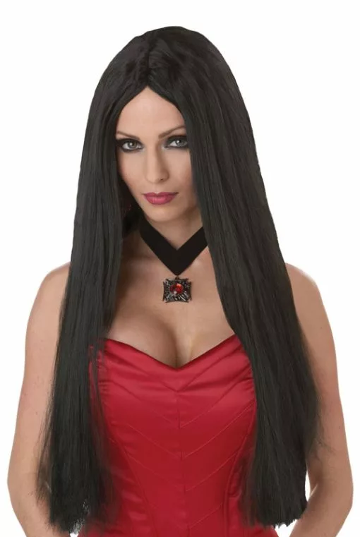 Long Flowing Costume Wig - Black 1 Long Flowing Costume Wig - Black -Wigs Shop 70042 full 1