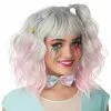 Pastel Textured Long Bob Adult Wig (Gray/Pink) -Wigs Shop CC7022 068 full 1