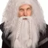 Viking Warrior Wig & Beard (Grey) -Wigs Shop F92283GY full 1